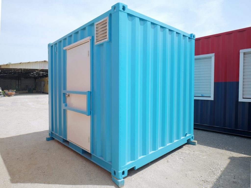 blue shipping container