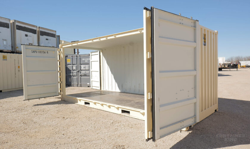 20ft One-Trip Open Side Doors Container (Front & Side View 3)
