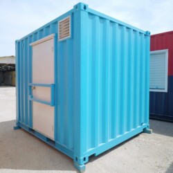 blue shipping container